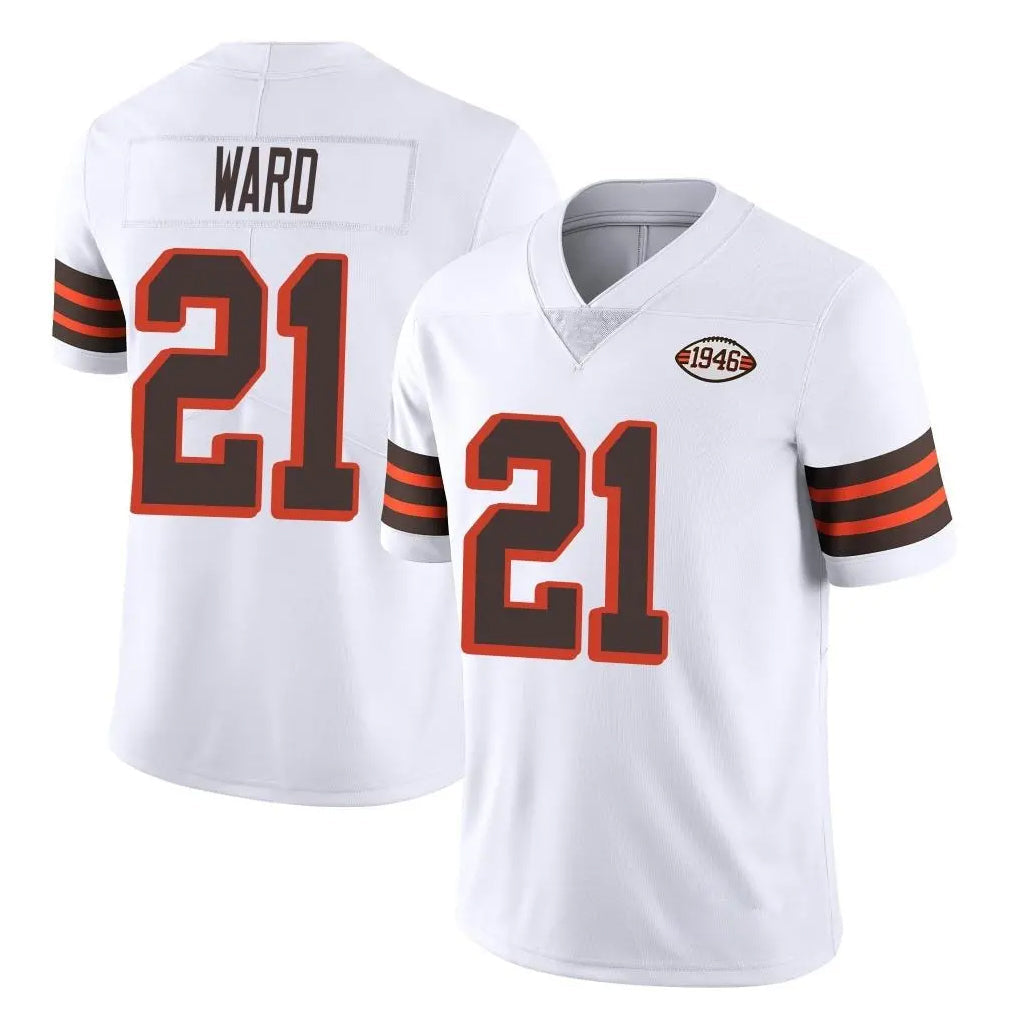 Kieara C.Browns #21 Denzel Ward Player White Limited  Vapor 1946 Collection Alternate Game Stitched Jerseys