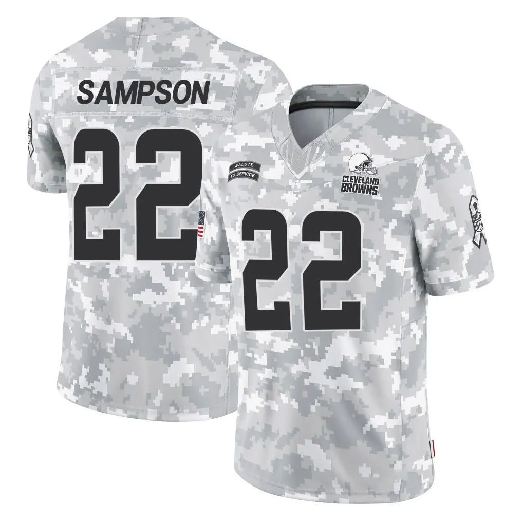 Kieara C.Browns #22 Dylan Sampson Player Arctic Camo Salute to Service Limited Home Game Stitched Jerseys