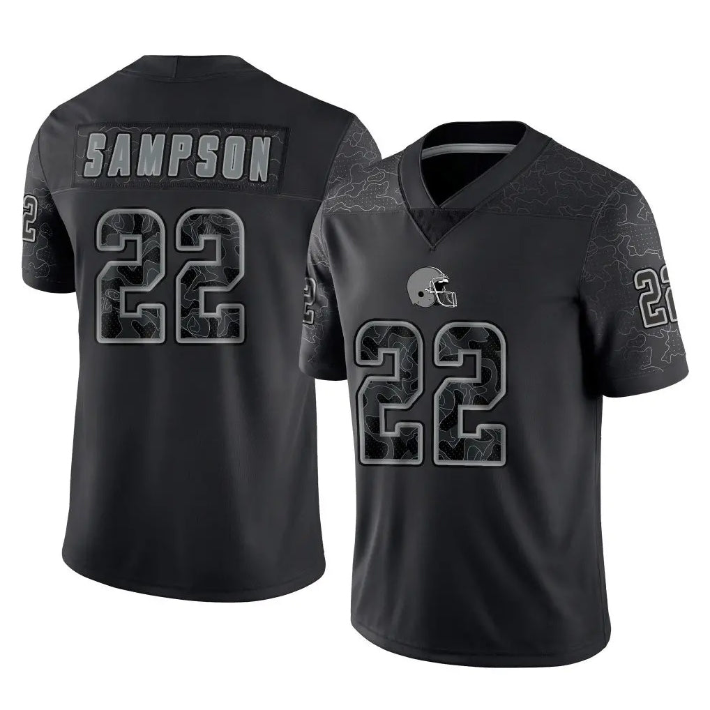 Kieara C.Browns #22 Dylan Sampson Player Black Reflective Home Game Stitched Jerseys