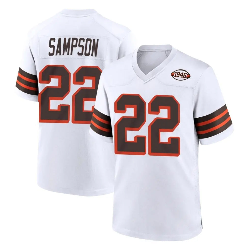 Kieara C.Browns #22 Dylan Sampson Player White Alternate Home Game Stitched Jerseys