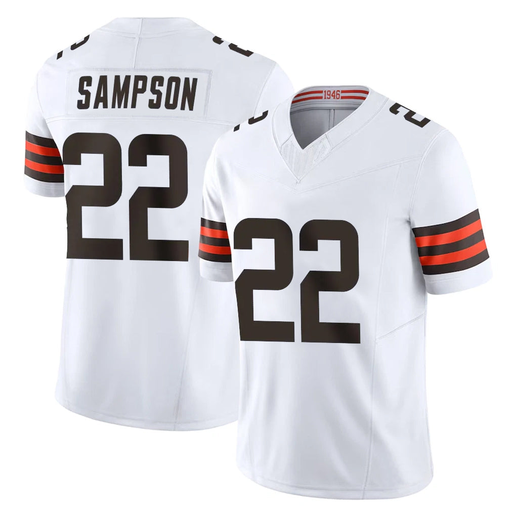 Kieara C.Browns #22 Dylan Sampson Player White Vapor F.U.S.E. Limited Home Game Stitched Jerseys