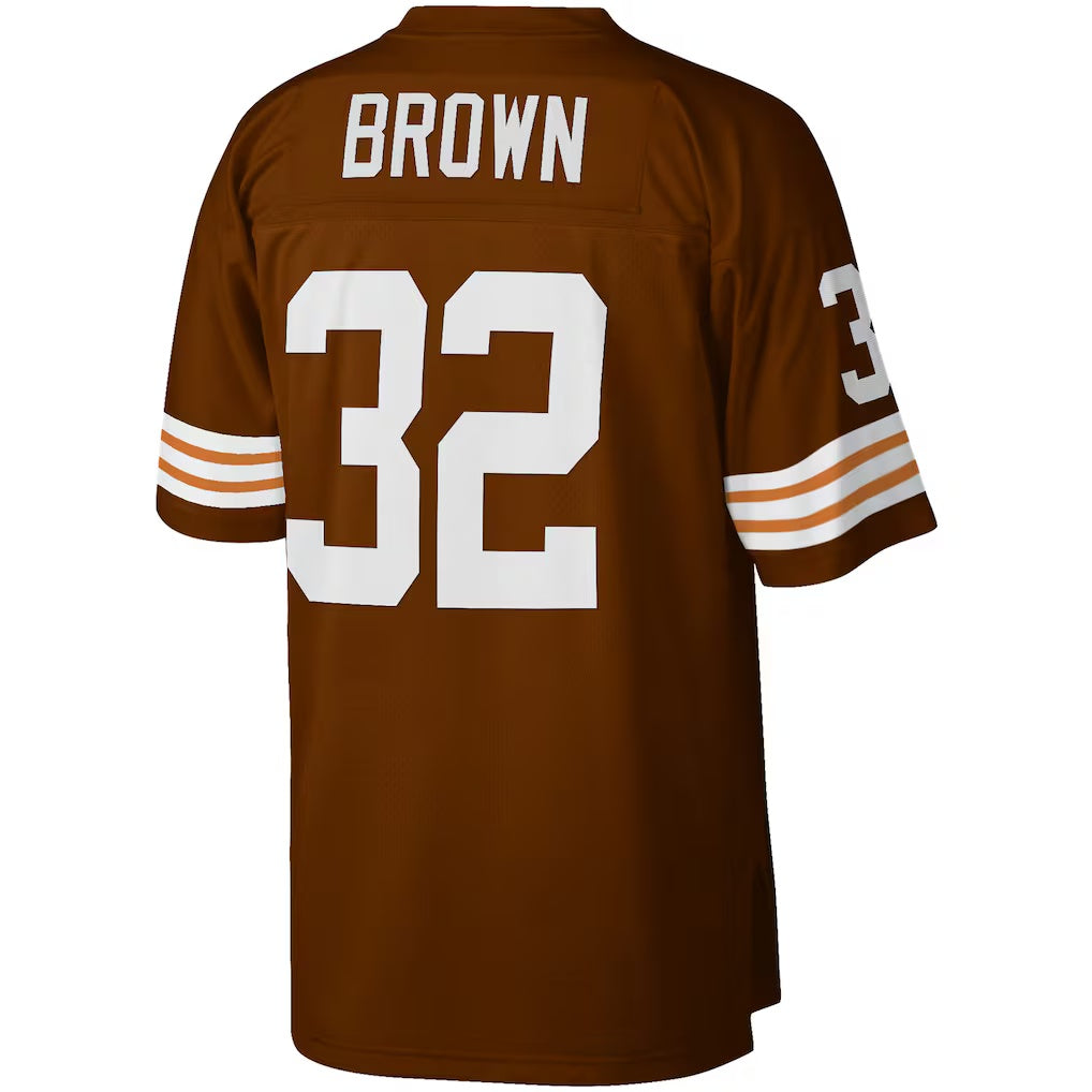 Kieara C.Browns #32 Jim Brown Mitchell & Ness Brown Big & Tall Retired Player Replica Stitched Jerseys