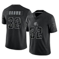Kieara C.Browns #32 Jim Brown Player Black Reflective Home Game Stitched Jerseys