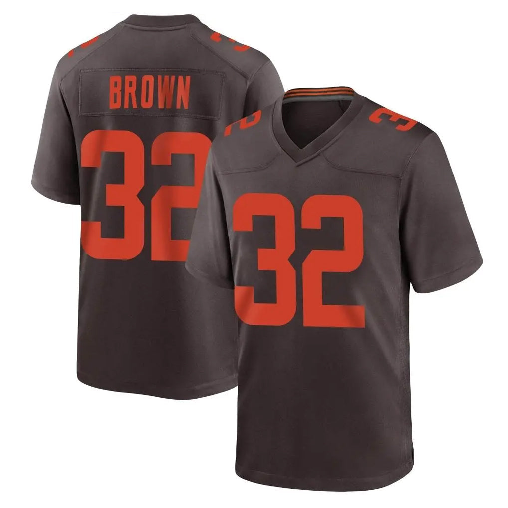 Kieara C.Browns #32 Jim Brown Player Brown Alternate Home Game Stitched Jerseys
