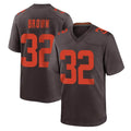 Kieara C.Browns #32 Jim Brown Player Brown Alternate Home Game Stitched Jerseys