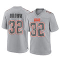 Kieara C.Browns #32 Jim Brown Player Gray Atmosphere Fashion Game Stitched Jerseys