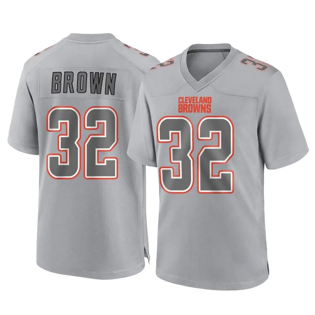 Kieara C.Browns #32 Jim Brown Player Gray Atmosphere Fashion Game Stitched Jerseys