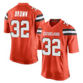 Kieara C.Browns #32 Jim Brown Player Orange Vapor Limited Home Game Stitched Jerseys