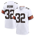 Kieara C.Browns #32 Jim Brown Player White Home Game Stitched Jerseys