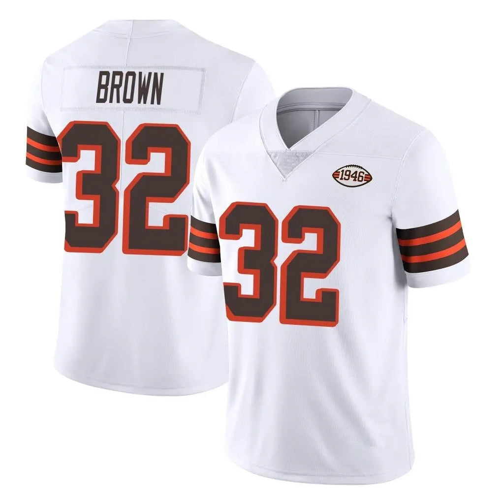 Kieara C.Browns #32 Jim Brown Player White Limited  Vapor 1946 Collection Alternate Game Stitched Jerseys