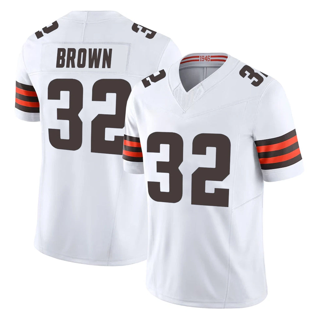 Kieara C.Browns #32 Jim Brown Player White Vapor F.U.S.E. Limited Home Game Stitched Jerseys