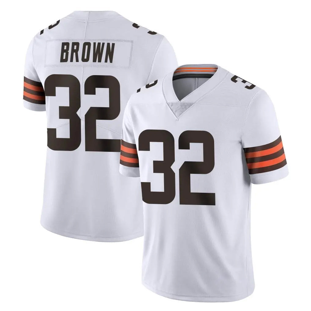 Kieara C.Browns #32 Jim Brown Player White Vapor Untouchable Limited Home Game Stitched Jerseys