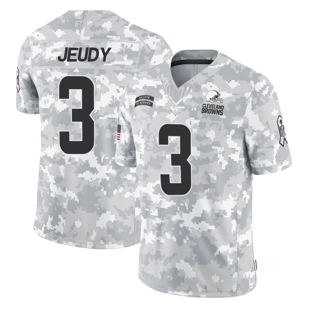 Kieara C.Browns #3 Jerry Jeudy Player Arctic Camo Salute to Service Limited Home Game Stitched Jerseys
