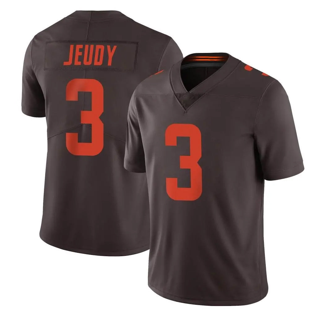 Kieara C.Browns #3 Jerry Jeudy Player Browns Color Rush Limited Home Game Stitched Jerseys