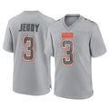 Kieara C.Browns #3 Jerry Jeudy Player Gray Atmosphere Fashion Game Stitched Jerseys