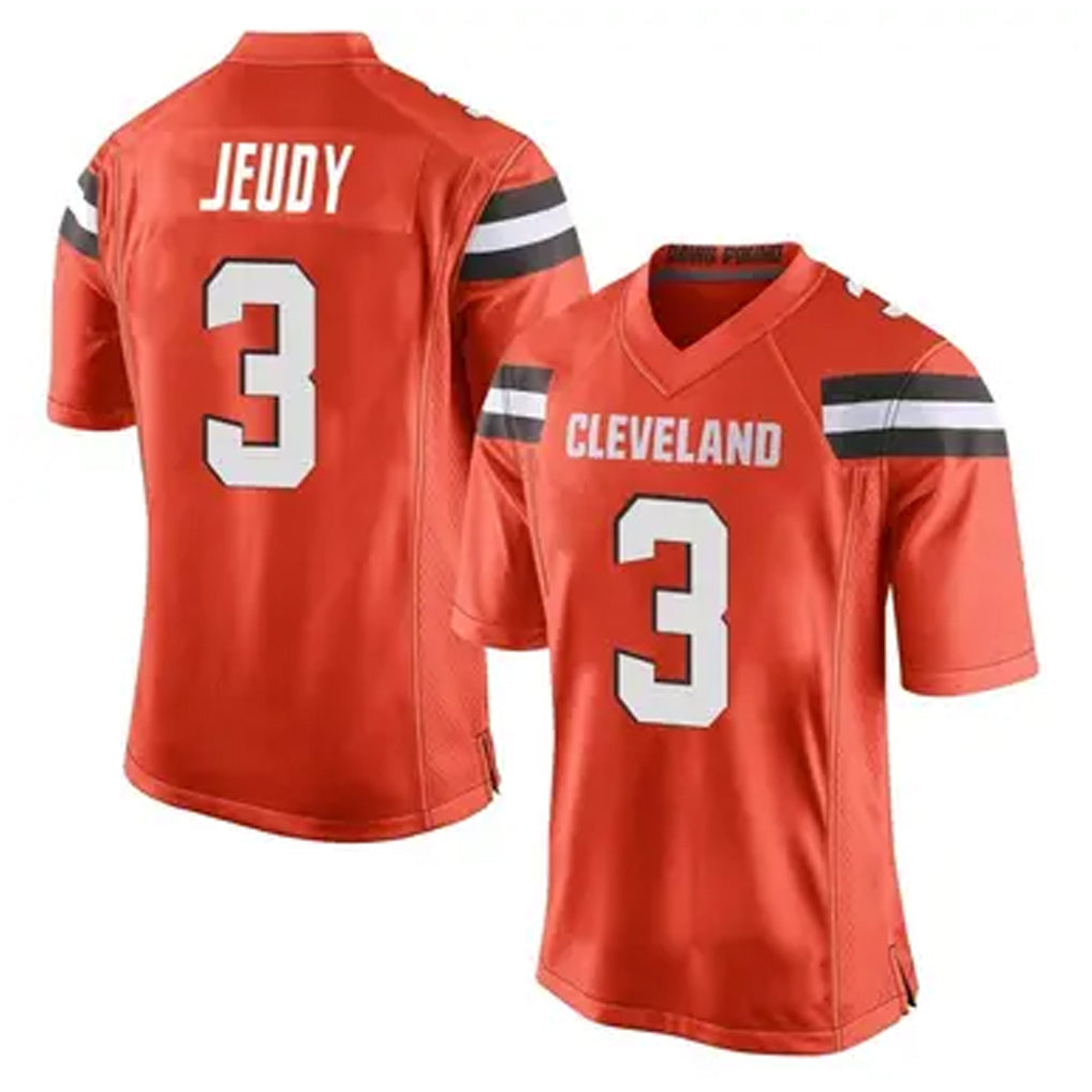 KiearaC.Browns #3 Jerry Jeudy Player Orange Game Stitched Jerseys