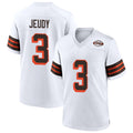 KiearaC.Browns #3 Jerry Jeudy Player White Alternate Home Game Stitched Jerseys