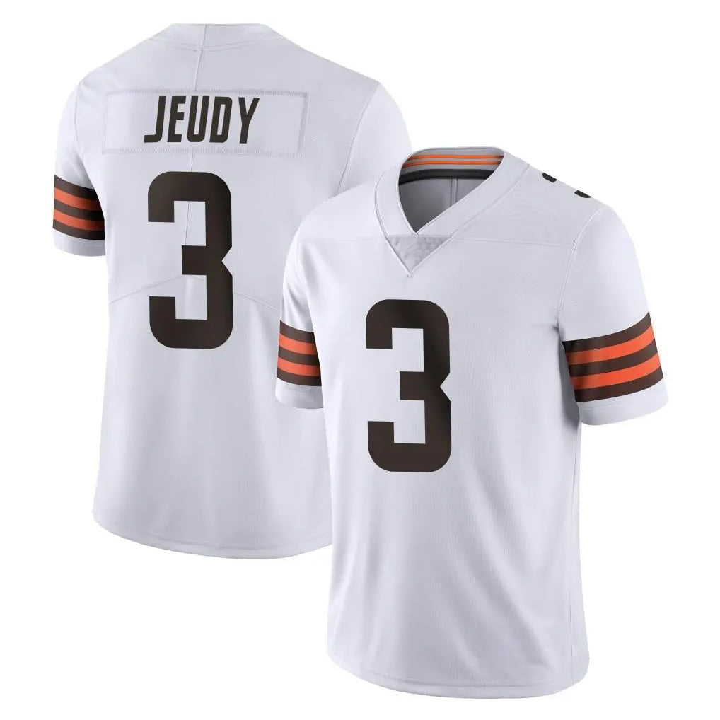 Kieara C.Browns #3 Jerry Jeudy Player White Vapor Untouchable Limited Home Game Stitched Jerseys