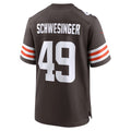 Kieara C.Browns #49 Carson Schwesinger Brown 2025 Draft Game Stitched Jerseys