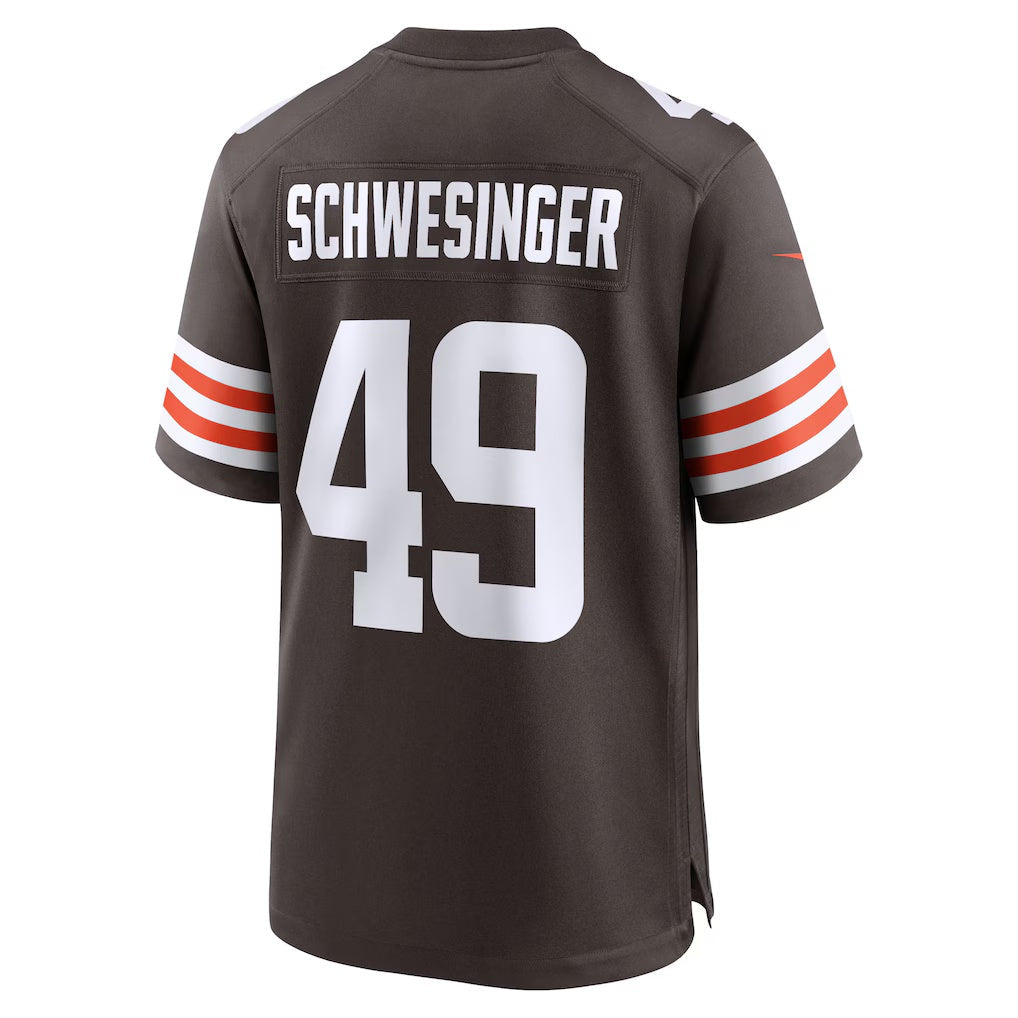 Kieara C.Browns #49 Carson Schwesinger Brown 2025 Draft Game Stitched Jerseys