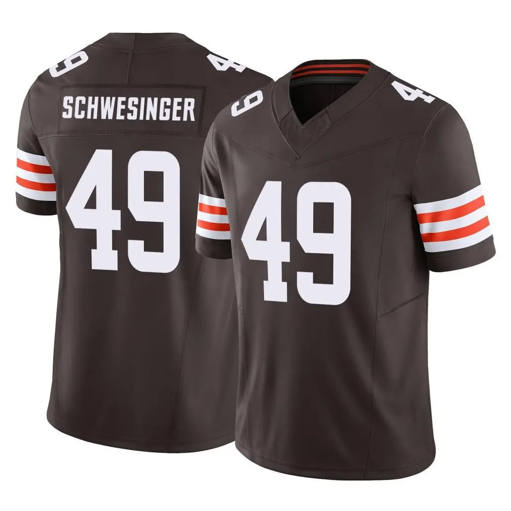Kieara C.Browns #49 Carson Schwesinger Player Brown Vapor F.U.S.E. Limited Home Game Stitched Jerseys