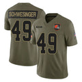 Kieara C.Browns #49 Carson Schwesinger Player Olive 2025 Salute to Service Limited Home Game Stitched Jerseys