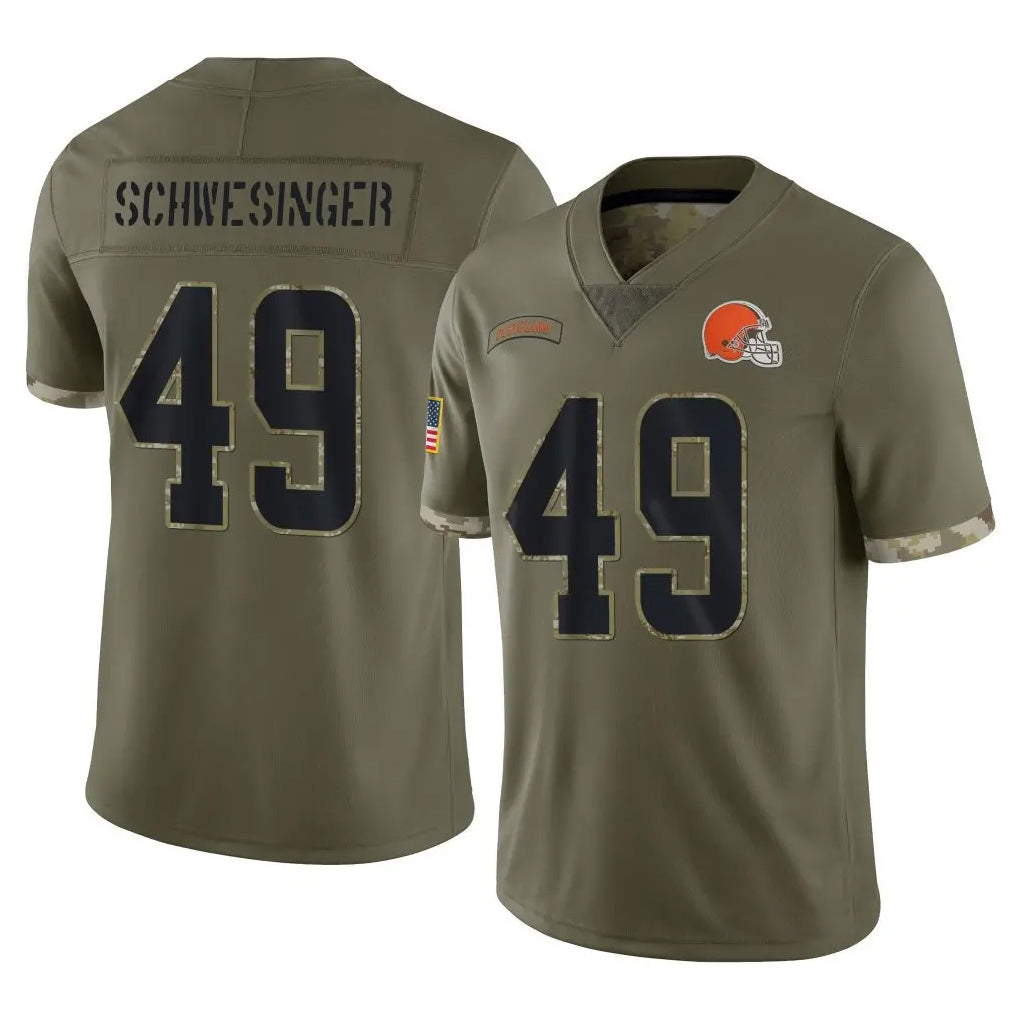 Kieara C.Browns #49 Carson Schwesinger Player Olive Salute to Service Limited Game Stitched Jerseys