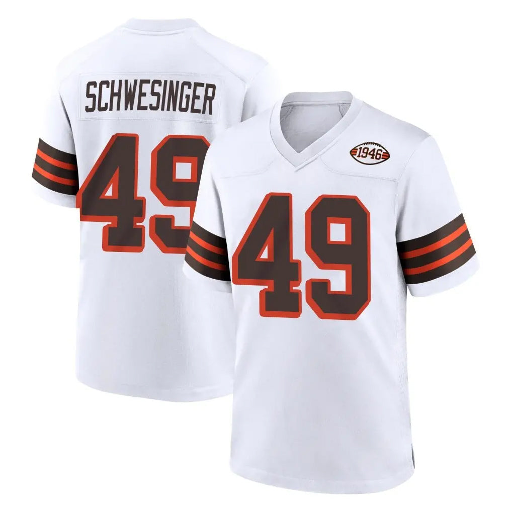Kieara C.Browns #49 Carson Schwesinger Player White Alternate Home Game Stitched Jerseys