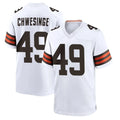 Kieara C.Browns #49 Carson Schwesinger Player White Home Game Stitched Jerseys