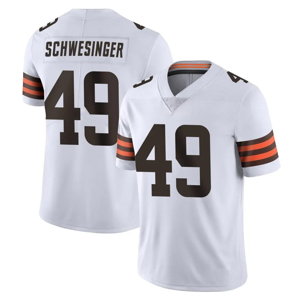 Kieara C.Browns #49 Carson Schwesinger Player White Vapor Untouchable Limited Home Game Stitched Jerseys