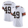 Kieara C.Browns #49 Carson Schwesinger Player White Vapor Untouchable Limited Home Game Stitched Jerseys