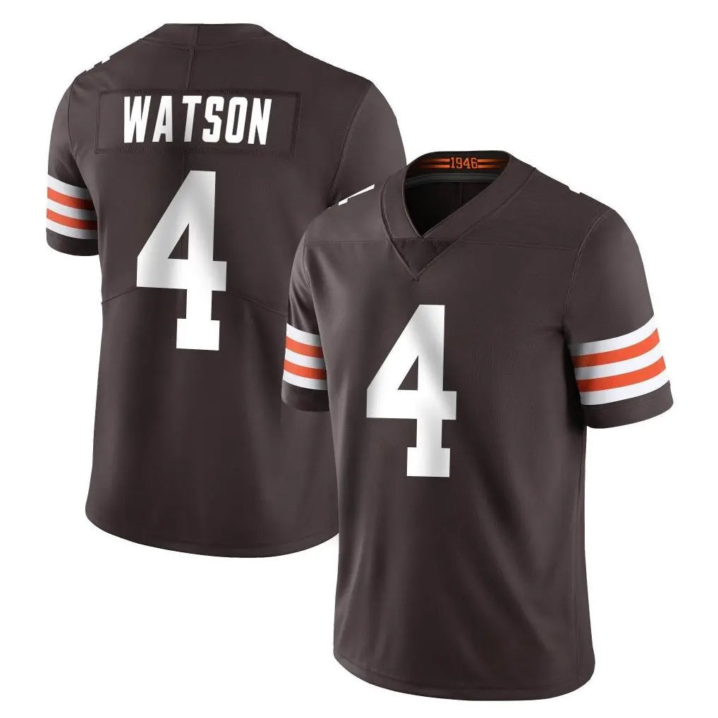 Kieara C.Browns #4 Deshaun Watson Player Brown Color Vapor Untouchable Limited Home Game Stitched Jerseys