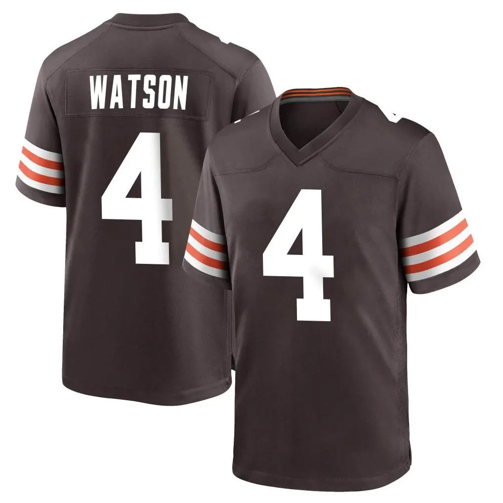 Kieara C.Browns #4 Deshaun Watson Player Brown Home Game Stitched Jerseys