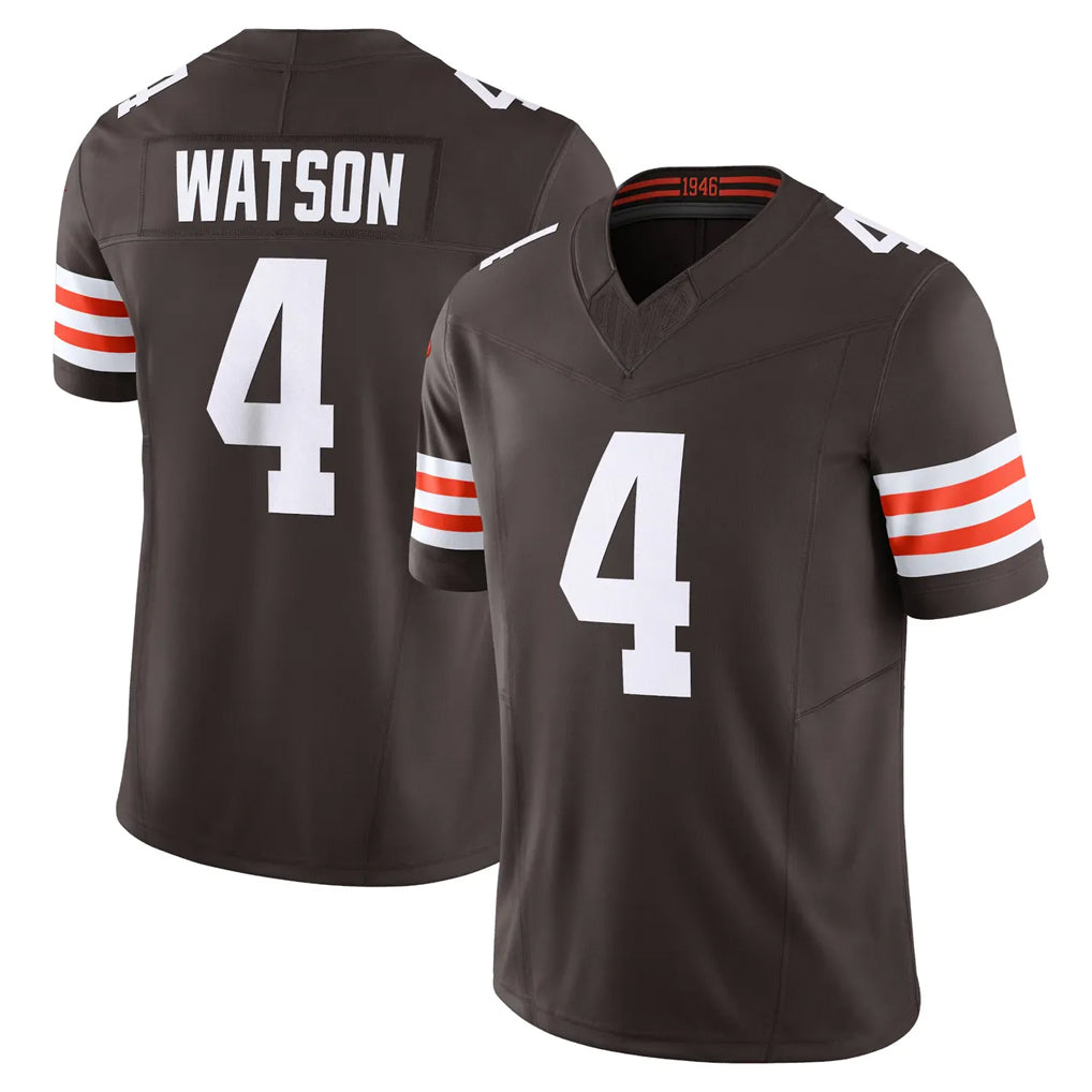 Kieara C.Browns #4 Deshaun Watson Player Brown Vapor F.U.S.E. Limited Home Game Stitched Jerseys