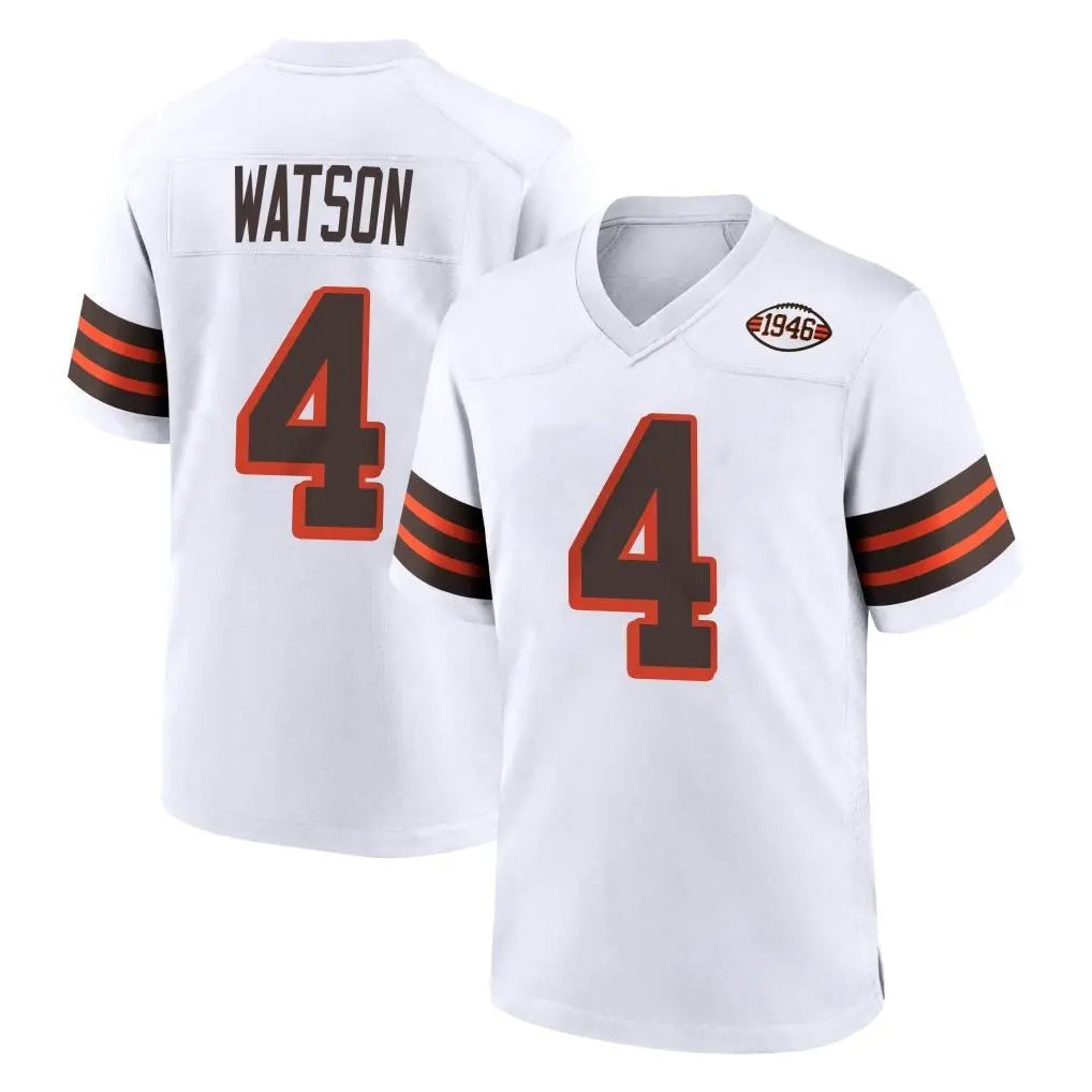 Kieara C.Browns #4 Deshaun Watson Player White Alternate Home Game Stitched Jerseys