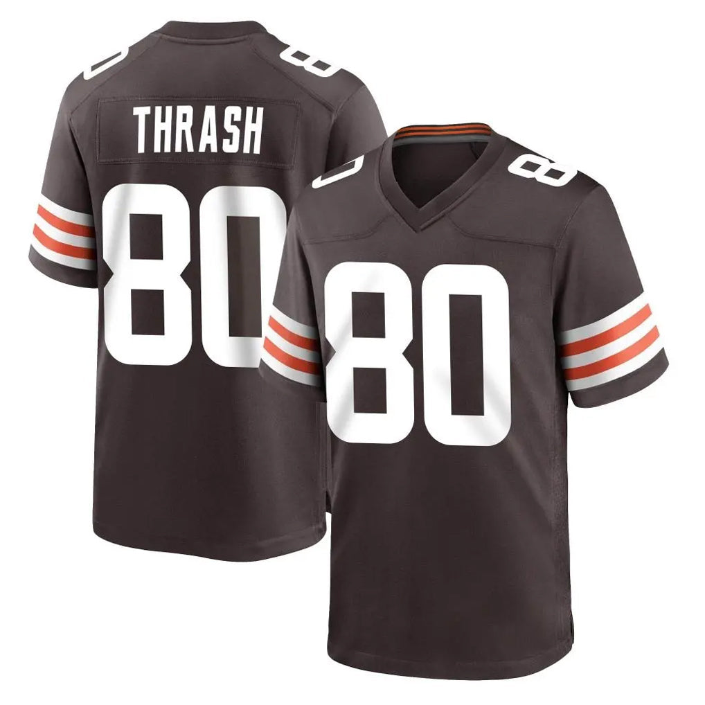 Kieara C.Browns #80 Jamari Thrash Player Brown Home Game Stitched Jerseys