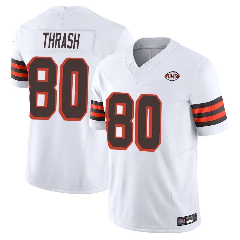 Kieara C.Browns #80 Jamari Thrash Player White Limited Vapor F.U.S.E. Alternate Game Stitched Jerseys