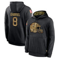 Kieara C.Browns #8 Dillon Gabriel Player Black Salute to Service Pullover Hoodies Limited Stitched Jerseys