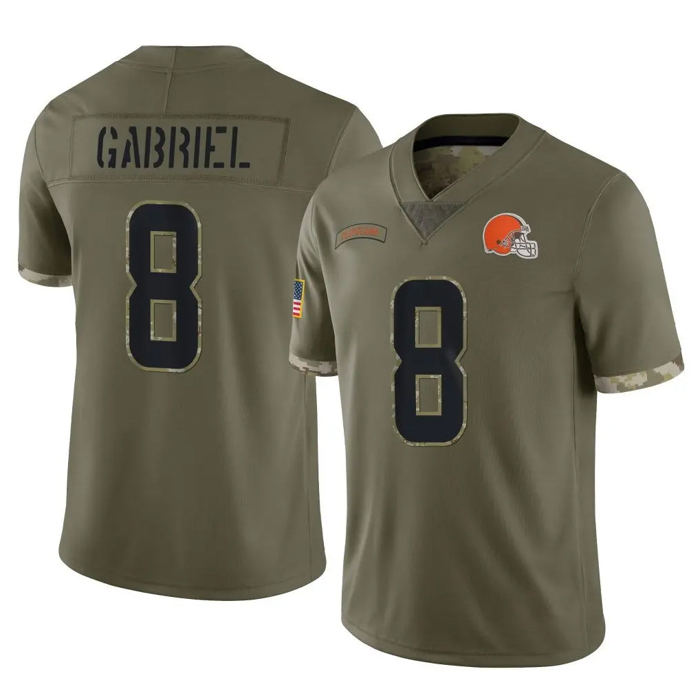 Kieara C.Browns #8 Dillon Gabriel Player Olive Salute to Service Limited Game Stitched Jerseys