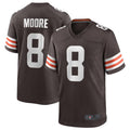 Kieara C.Browns #8 Elijah Moore Brown Game Retired Player Jersey American Stitched Jerseys