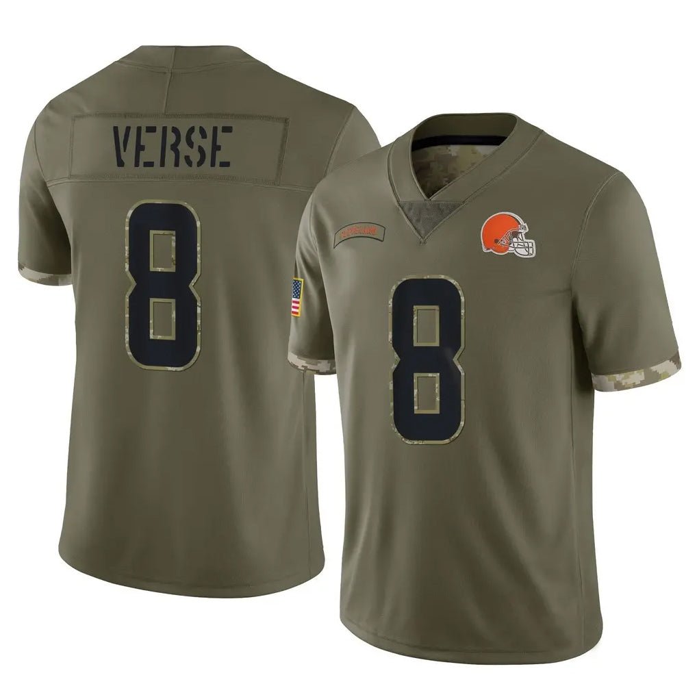 Kieara C.Browns #8 Jared Verse Player Olive Salute to Service Limited Game Stitched Jerseys
