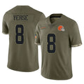 Kieara C.Browns #8 Jared Verse Player Olive Salute to Service Limited Game Stitched Jerseys