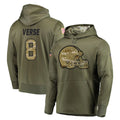 Kieara C.Browns #8 Jared Verse Player Olive Salute to Service Pullover Hoodies Home Game Stitched Jerseys