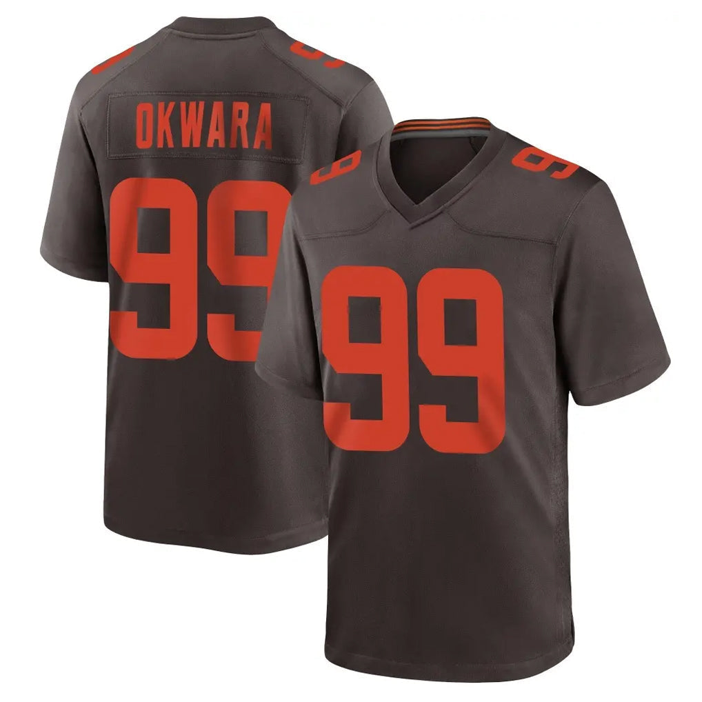 Kieara C.Browns #99 Julian Okwara Player Brown Alternate Home Game Stitched Jerseys