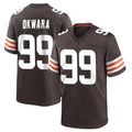Kieara C.Browns #99 Julian Okwara Player Brown Home Game Stitched Jerseys