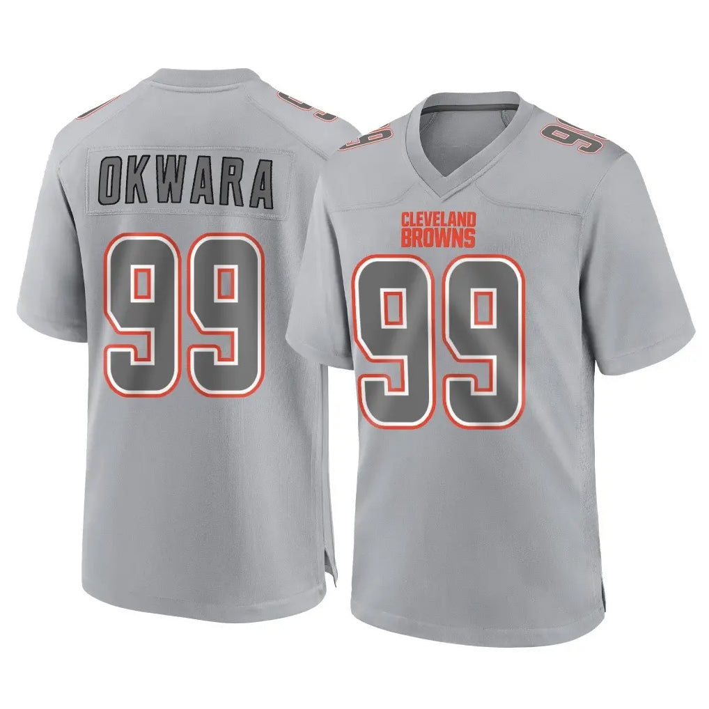 Kieara C.Browns #99 Julian Okwara Player Gray Atmosphere Fashion Game Stitched Jerseys
