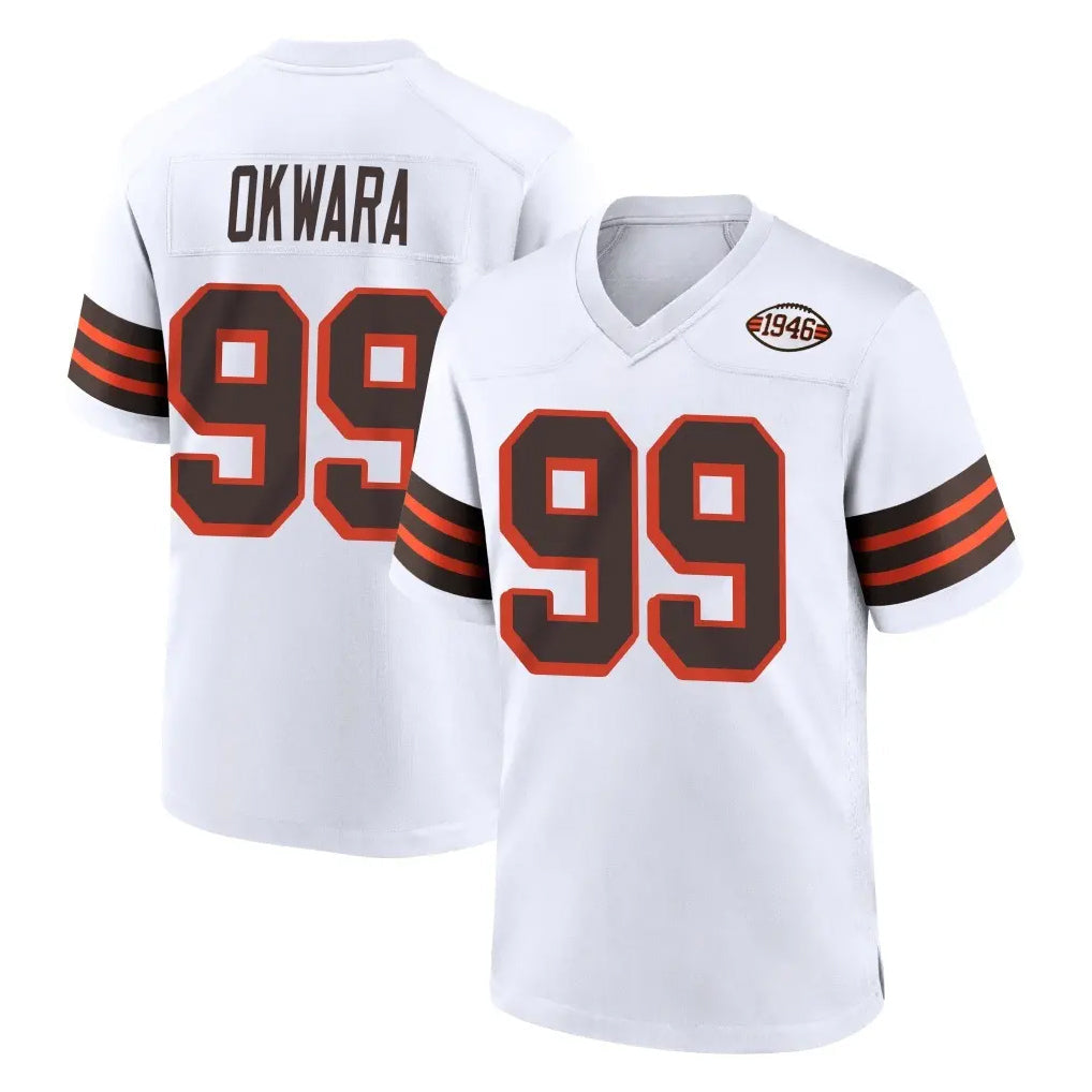 Kieara C.Browns #99 Julian Okwara Player White Alternate Home Game Stitched Jerseys