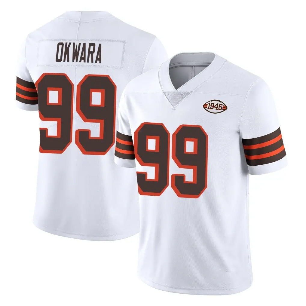Kieara C.Browns #99 Julian Okwara Player White Limited  Vapor 1946 Collection Alternate Game Stitched Jerseys
