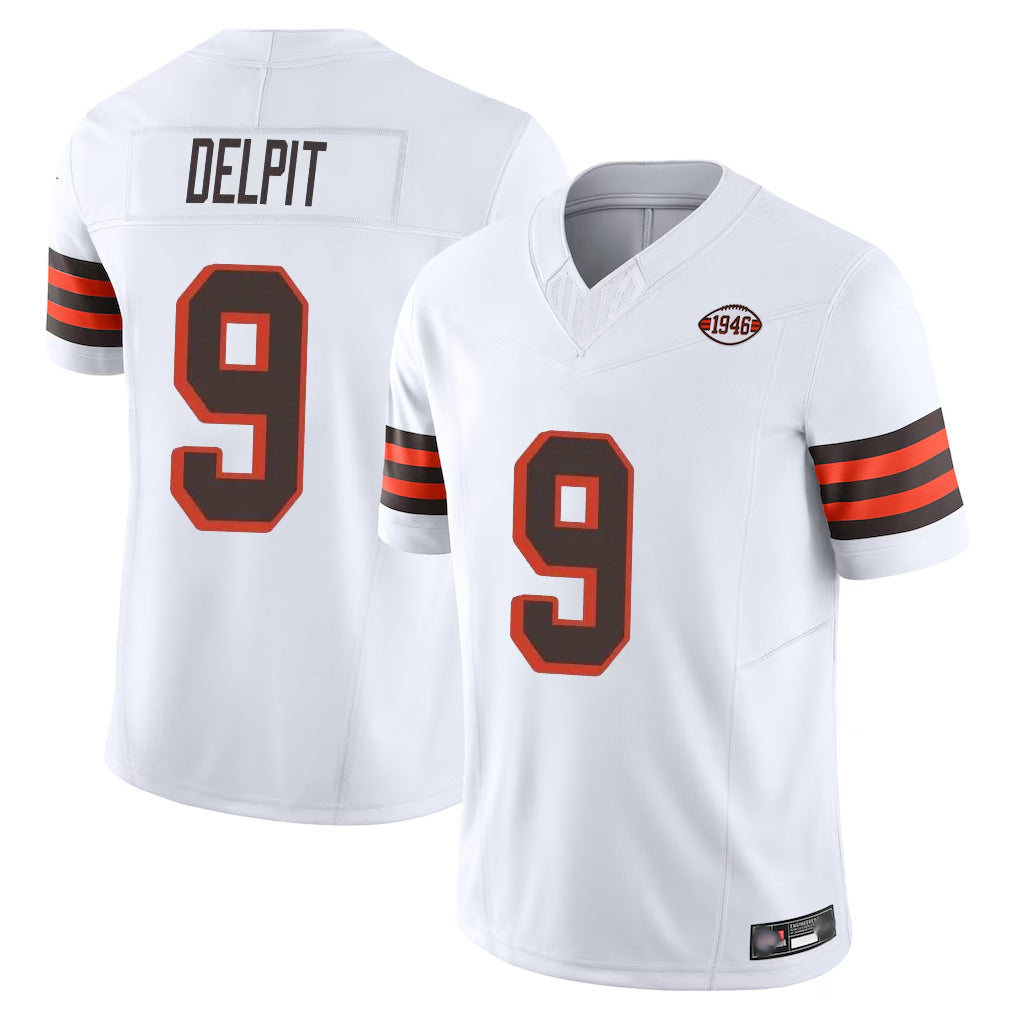 Kieara C.Browns #9 Grant Delpit Player White Limited Vapor F.U.S.E. Alternate Game Stitched Jerseys