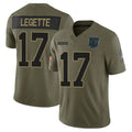 Kieara C.Panthers #17 Xavier Legette Player Salute To Service Olive Limited Stitched Jerseys
